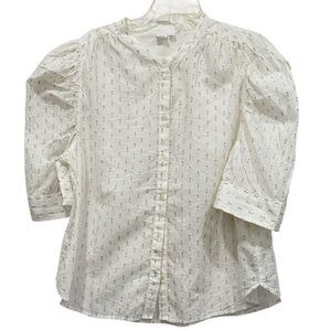 GAP White Blouse with Gold Accents
